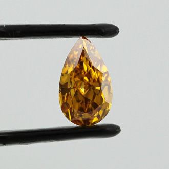 Fancy Vivid Yellow Orange Diamond, Pear, 1.01 carat, SI1 - B