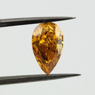 Fancy Vivid Yellow Orange Diamond, Pear, 1.01 carat, SI1- C
