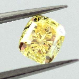 GIA Cushion Fancy Vivid Yellow Diamond, 0.70 carat