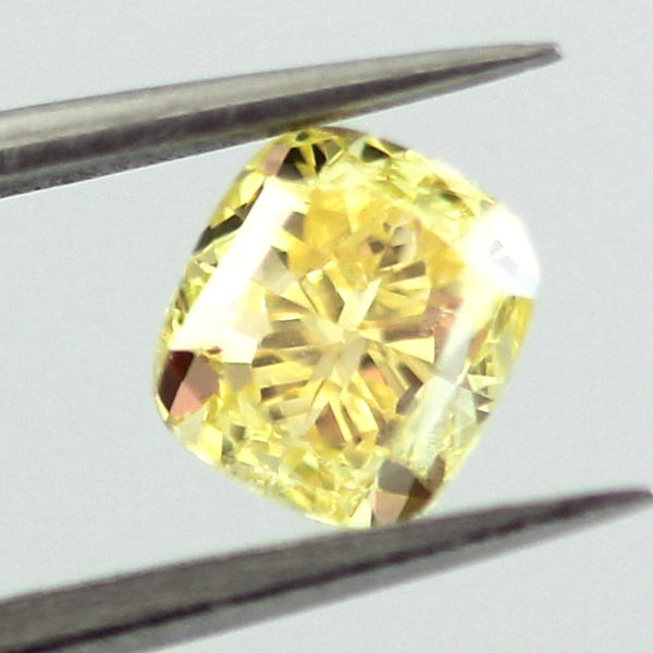 Fancy Vivid Yellow Diamond, Cushion, 0.70 carat, VS2