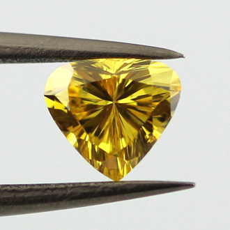 Fancy Vivid Yellow Diamond, Heart, 0.45 carat, SI2 - B