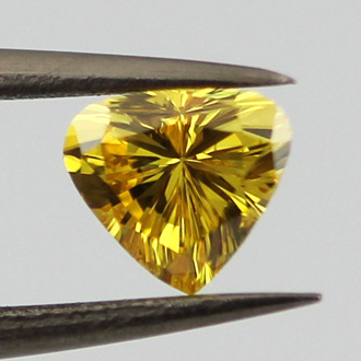 Fancy Vivid Yellow Diamond, Heart, 0.45 carat, SI2- C