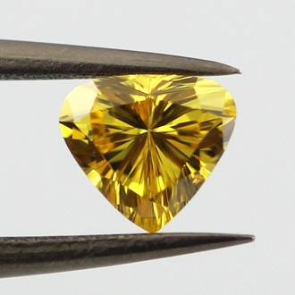 Fancy Vivid Yellow Diamond, Heart, 0.45 carat, SI2