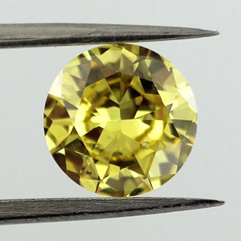Fancy Vivid Yellow Diamond, Round, 1.01 carat, SI1