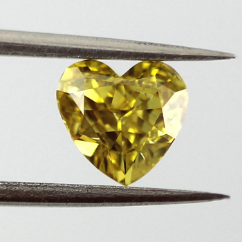 Fancy Vivid Yellow Diamond, Heart, 0.57 carat, SI2