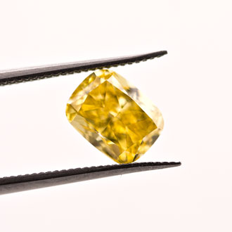 Fancy Vivid Yellow Diamond, Cushion, 1.20 carat, IF