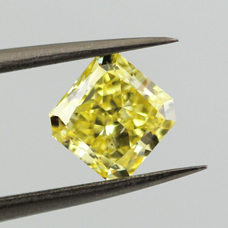 Fancy Vivid Yellow Diamond, Radiant, 1.50 carat, SI2