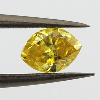 Fancy Vivid Yellow Diamond, Marquise, 0.40 carat - B