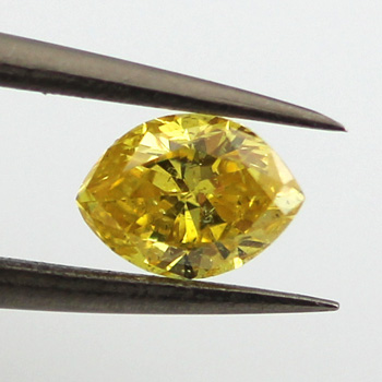 Fancy Vivid Yellow Diamond, Marquise, 0.40 carat