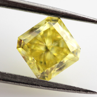 Fancy Vivid Yellow Diamond, Radiant, 1.04 carat, SI2- C