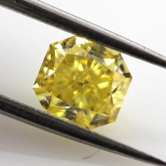 Fancy Vivid Yellow Diamond, Radiant, 1.00 carat - B