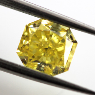 Fancy Vivid Yellow Diamond, Radiant, 1.00 carat- C
