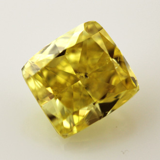 Fancy Vivid Yellow Diamond, Cushion, 2.12 carat, SI2