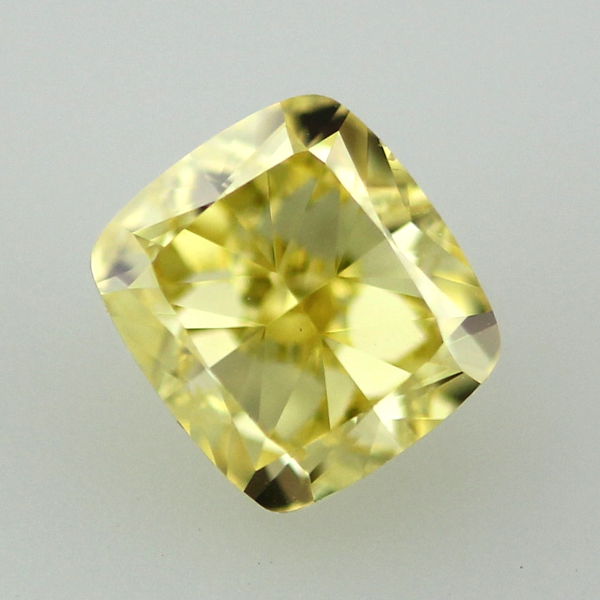 Fancy Vivid Yellow Diamond, Cushion, 1.11 carat, VS2