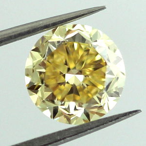 Fancy Vivid Yellow Diamond, Round, 1.69 carat, SI2 - Thumbnail