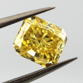Fancy Vivid Yellow Diamond, Radiant, 1.54 carat, SI1 - B