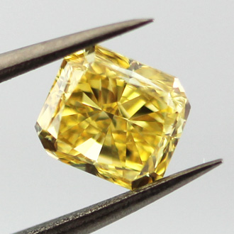 Fancy Vivid Yellow Diamond, Radiant, 1.54 carat, SI1