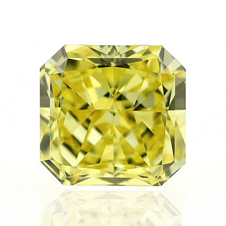 Fancy Vivid Yellow Diamond, Radiant, 0.55 carat, VVS2