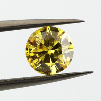 Fancy Vivid Yellow Diamond, Round, 1.00 carat- C