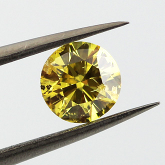 Fancy Vivid Yellow Diamond, Round, 1.00 carat