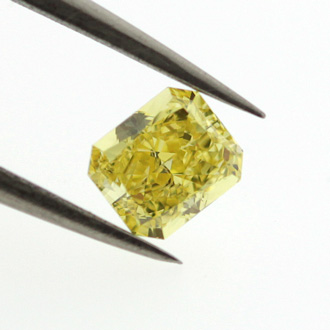 Fancy Vivid Yellow Diamond, Radiant, 0.50 carat, VS1 - Thumbnail