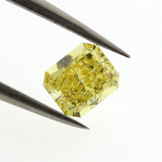 Fancy Vivid Yellow Diamond, Radiant, 0.50 carat, VS1