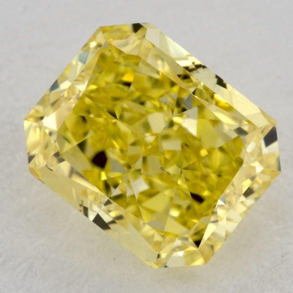 Fancy Vivid Yellow Diamond, Radiant, 1.02 carat, SI1