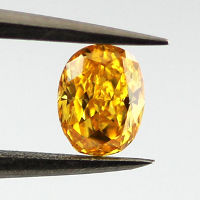 GIA Oval Fancy Vivid Yellowish Orange Diamond, 0.29 carat