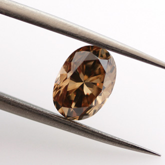 Fancy Yellow Brown Diamond, Oval, 2.04 carat, VS1- C