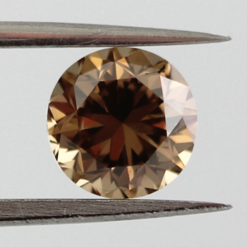 Fancy Yellow Brown Diamond, Round, 1.02 carat, SI1 - B