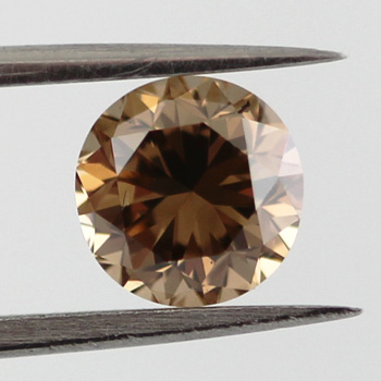 Fancy Yellow Brown Diamond, Round, 1.02 carat, SI1- C