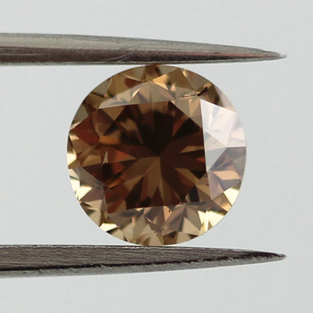 Fancy Yellow Brown Diamond, Round, 1.02 carat, SI1