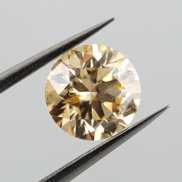 Fancy Yellow Orange Diamond, Round, 0.45 carat - B
