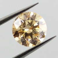 Fancy Yellow Orange Diamond, Round, 0.45 carat - Thumbnail