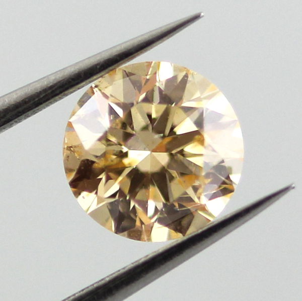 Fancy Yellow Orange Diamond, Round, 0.45 carat