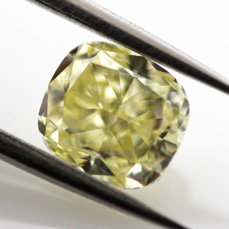 Fancy Yellow Diamond, Cushion, 1.00 carat, VS1- C