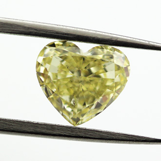 Fancy Yellow Diamond, Heart, 0.88 carat, SI2