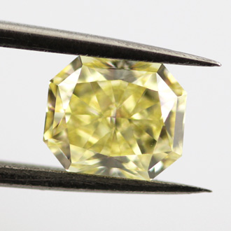 Fancy Yellow Diamond, Radiant, 1.07 carat, VVS2