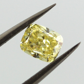 Fancy Yellow Diamond, Cushion, 0.67 carat, SI1