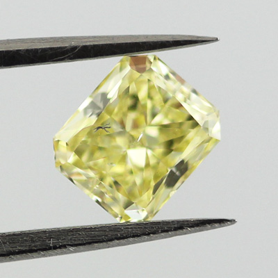 Fancy Yellow Diamond, Radiant, 0.70 carat, SI1