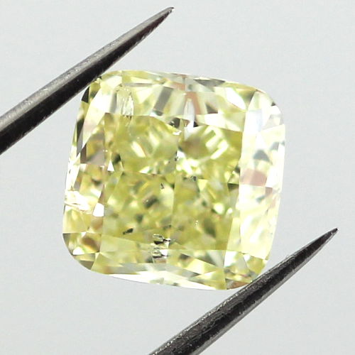 Fancy Yellow Diamond, Cushion, 2.19 carat, I1