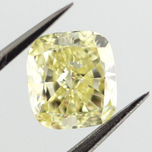 Fancy Yellow Diamond, Cushion, 0.82 carat, SI1 - B
