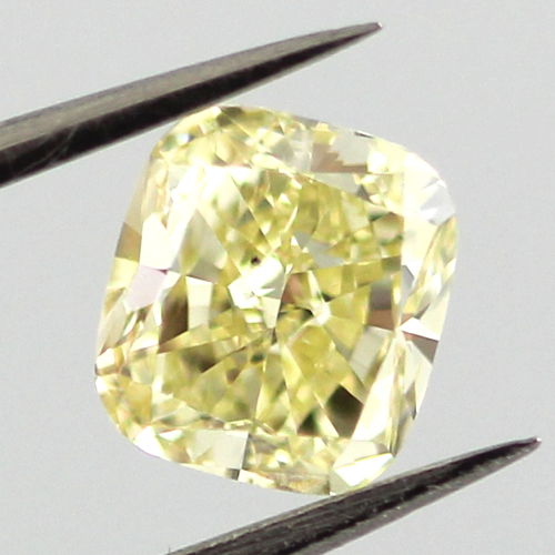 Fancy Yellow Diamond, Cushion, 0.82 carat, SI1- C