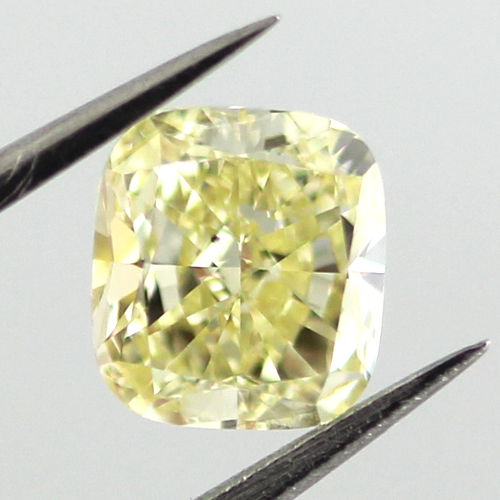 Fancy Yellow Diamond, Cushion, 0.82 carat, SI1