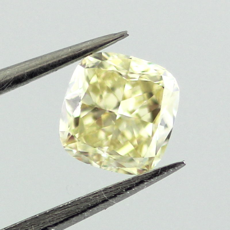 Fancy Yellow Diamond, Cushion, 0.55 carat, VVS2