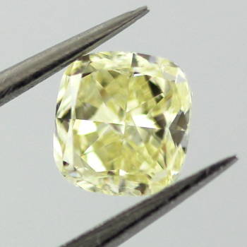 GIA Cushion Fancy Yellow Diamond, 0.51 carat