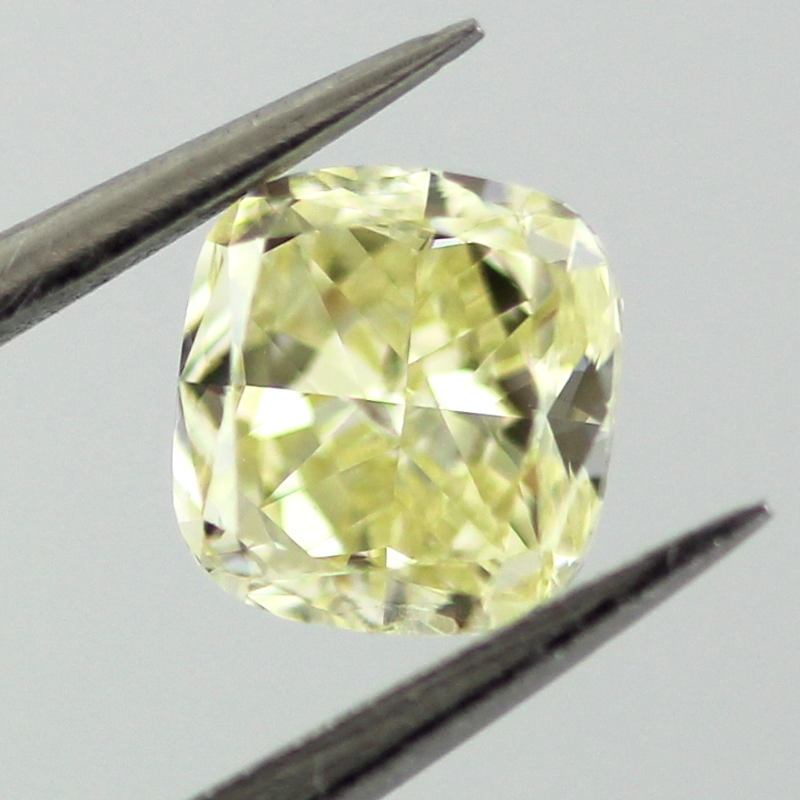 Fancy Yellow Diamond, Cushion, 0.51 carat, VS1