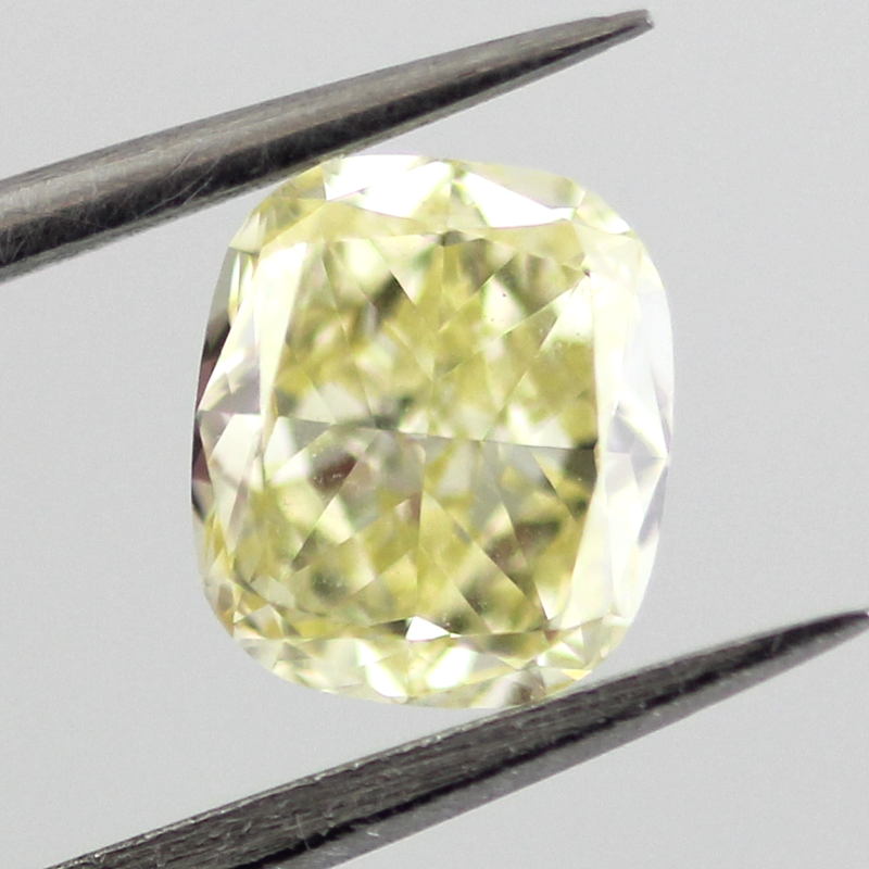 Fancy Yellow Diamond, Cushion, 0.84 carat, VS2