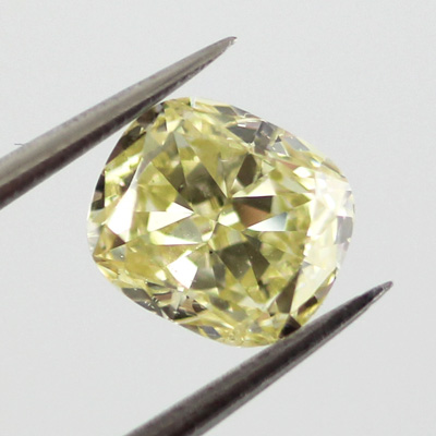 Fancy Yellow Diamond, Cushion, 0.78 carat, SI2