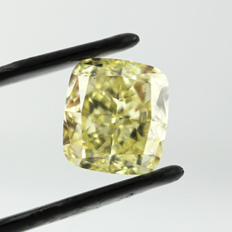 Fancy Yellow Diamond, Cushion, 5.27 carat, SI1 - B